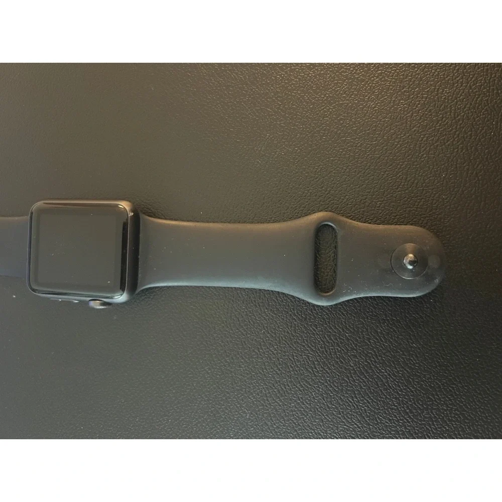 Apple Watch 1st Gen 38mm Space Gray Aluminum Case Black Sport Band 7000 Series